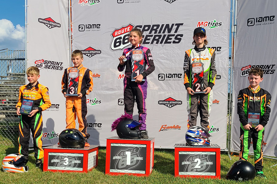 Ava Hanssen won twice on the weekend in Briggs 206 Sportsman to clinch the series championship (Photo: Route 66 Sprint Series)