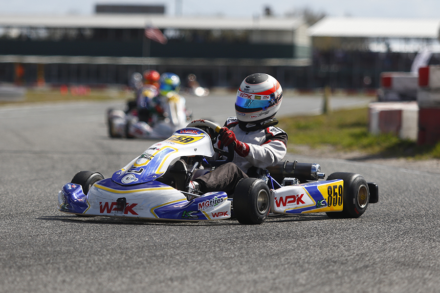 Max Garcia was promoted to the top step of the podium in his first start in KA100 Junior (Photo: EKN)